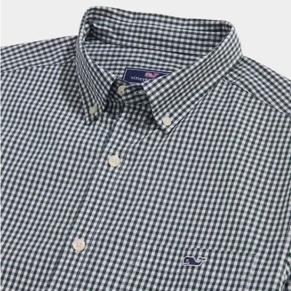Vineyard Vines Mens Stretch Poplin Long Sleeve Gingham Shirt. Size Small. - Picture 2 of 9